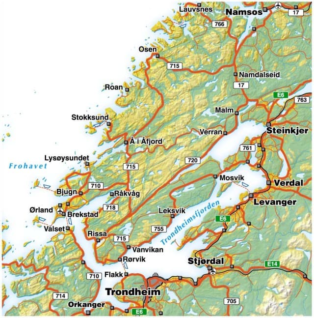 Trondheimsfjorden vue depuis Vikhammerøya