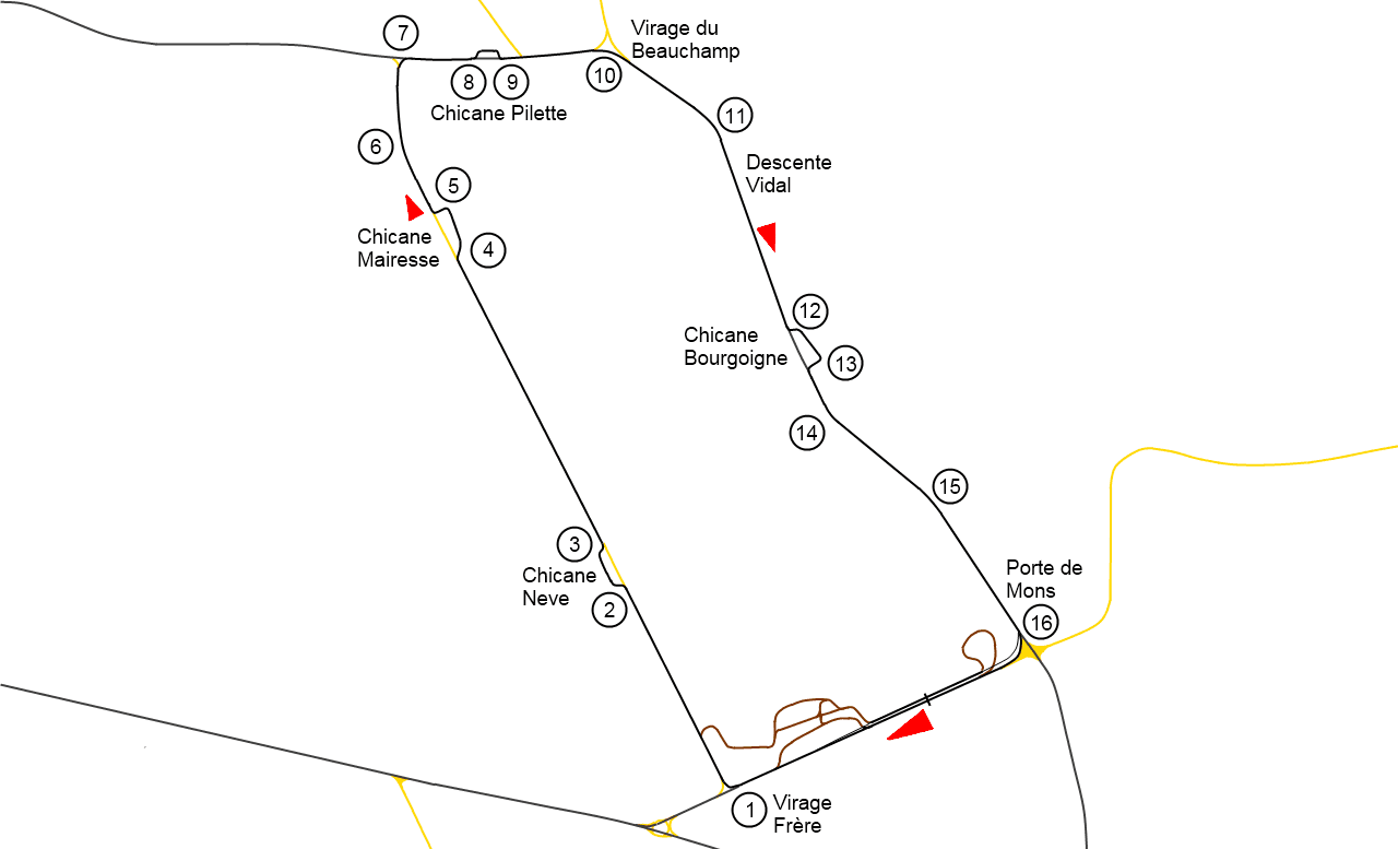 Circuit du Circuit de Chimay – Vue depuis les tribunes historiques