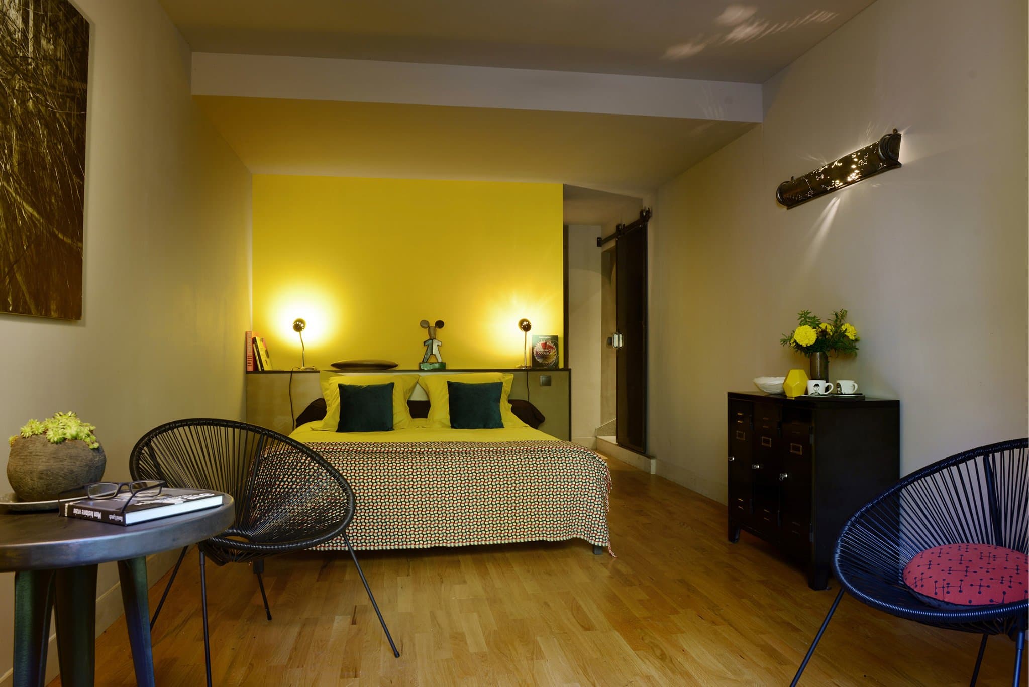 lit queen size Chambre Yellow bd