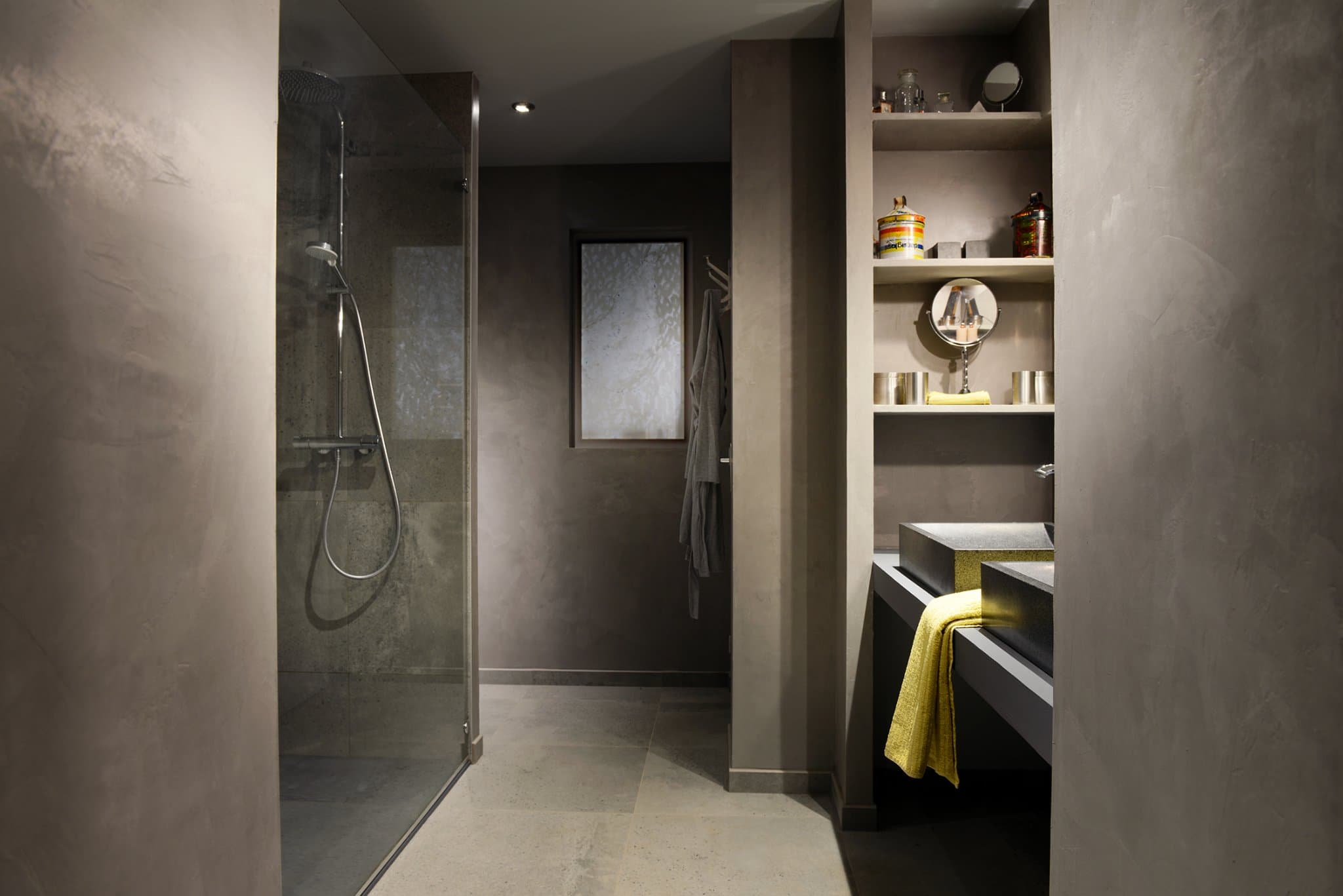 sdb béton ciré douche italienne bd