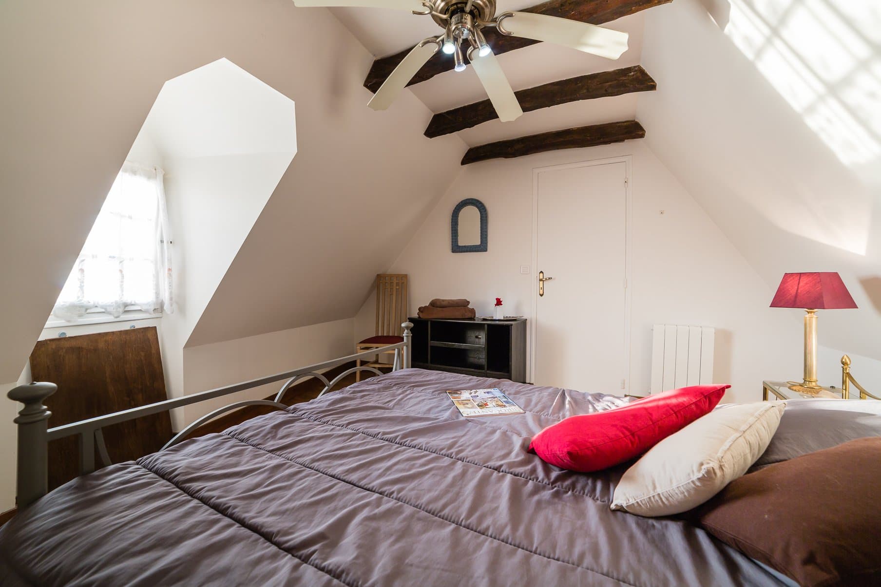 Bed in the main room with river's view